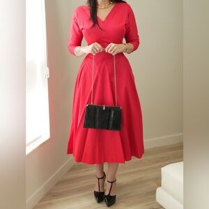 1950s Vintage red mid century dress